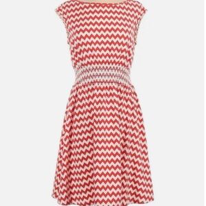 Kate Spade Leora chevron smocked knit dress, L